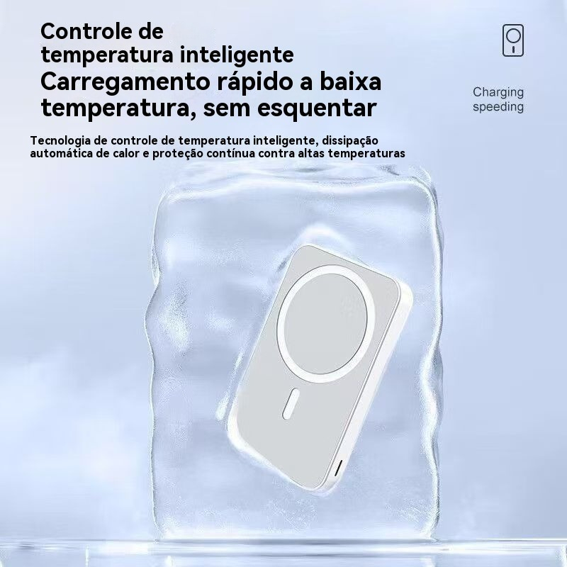 Carregador Portátil Indução para iPhone/Android Magsafe Sem fio Bateria Carga 5000mAH/10000mah