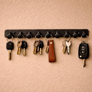 Porta-Chaves de Parede 10 Ganchos Minimalista | Organizador para Hall de Entrada, Corredor e Escritório em Oferta na Shopee