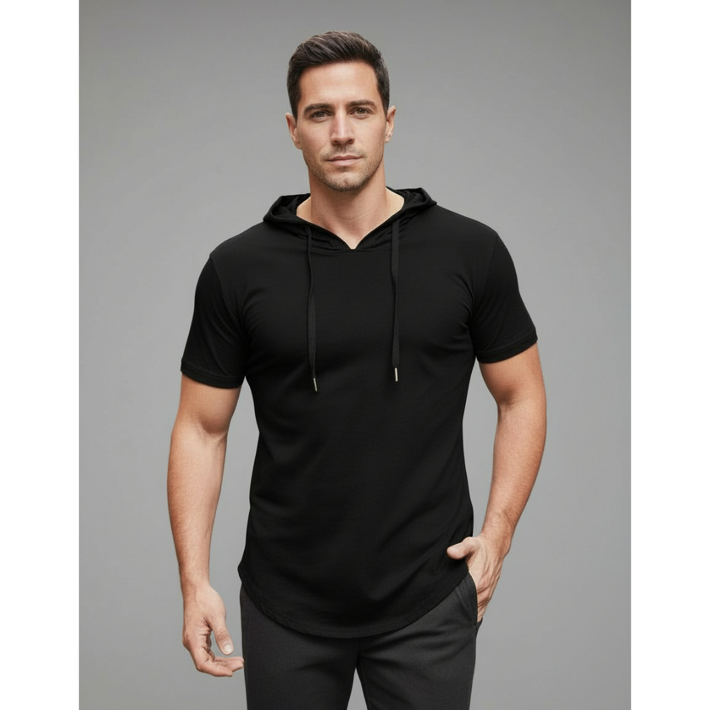 Camiseta Oversized Longline Com Capuz Lisa ENMY Co. Várias Cores em Oferta na Shopee