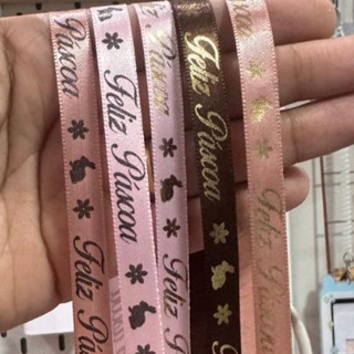 FITA DE CETIM FELIZ PÁSCOA - 10MM - 10 METROS em Oferta na Shopee