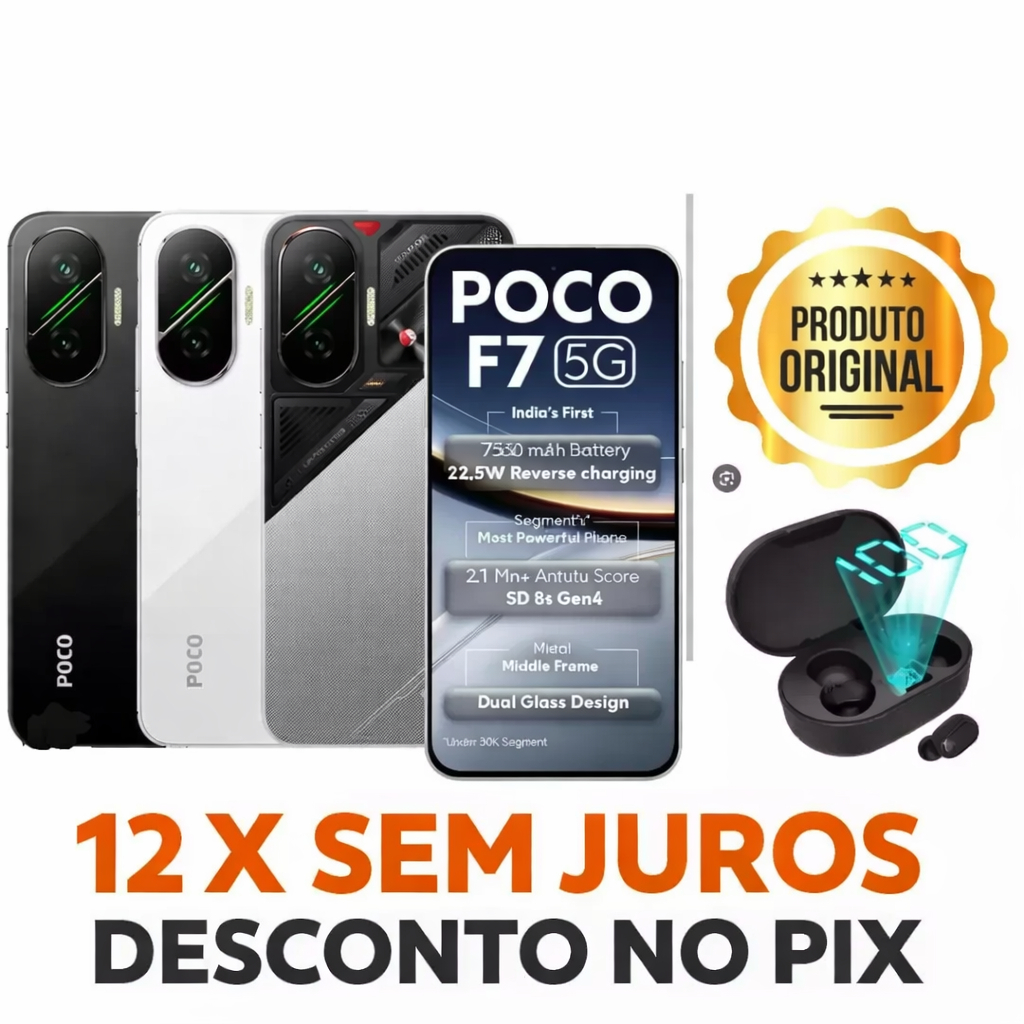 CELULAR XIAOMI POCO F7 512 GB 12 RAM 5G / NFC VERSÃO GLOBAL + FONE em Oferta na Shopee
