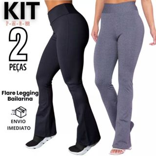 Kit 2 Legging Bailarina Flar Cintura Alta Topssima Promoçao Do P ao GG em Oferta na Shopee