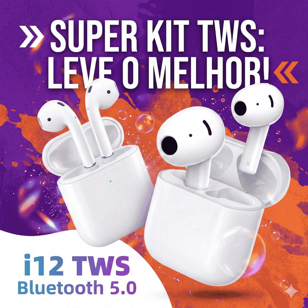 Fone de Ouvido Sem Fio i12/i13 Tws Bluetooth Com Touch Bluetooth 5.0 em Oferta na Shopee