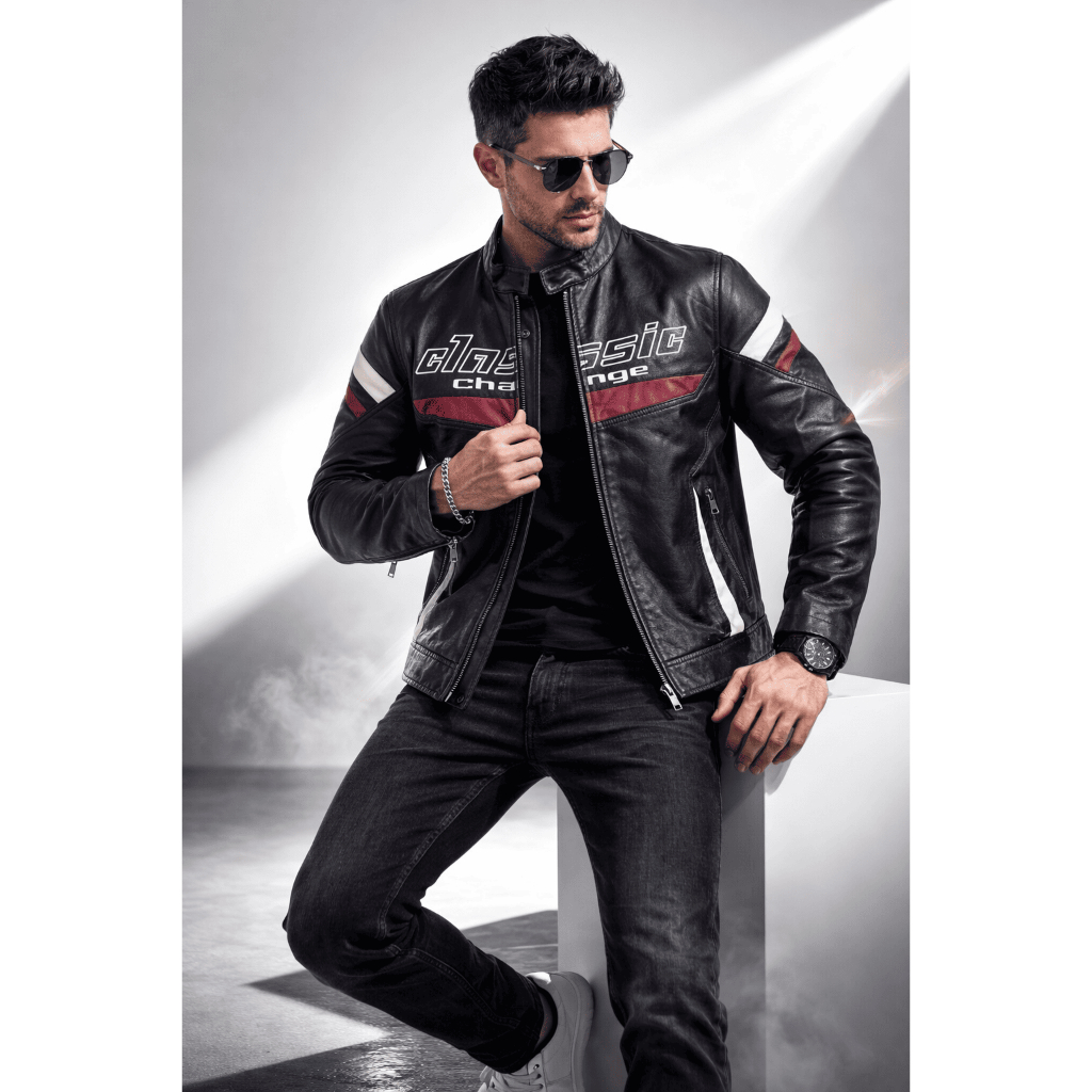 Jaqueta Masculina Sintética Estilo Couro Premium Classic Change Casual Urbana Jaqueta Masculina Sintética Estilo Couro Premium Classic Change Casual Urbana