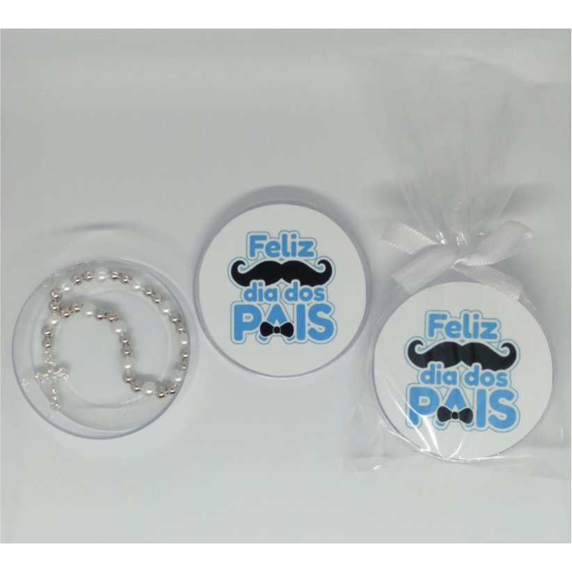 Lembrancinha Dia dos Pais Latinha com Mini Terço Kit com 10 unidades