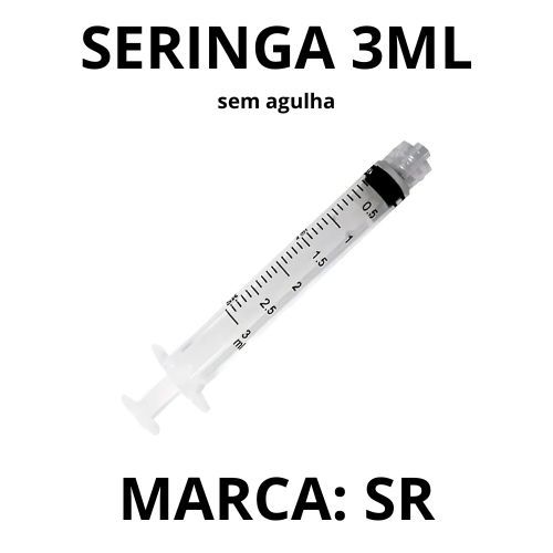 Seringa 3 ML Sem Agulha - Luer Lock - Marca SR em Oferta na Shopee