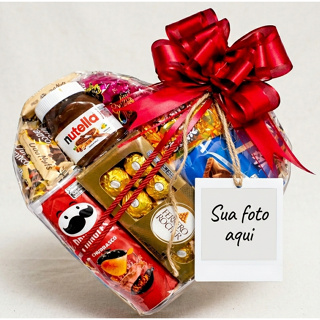 Cesta de Chocolate Simples para Presente | Dia das Mães, Páscoa, Aniversário com Ferrero e Nutella em Oferta na Shopee