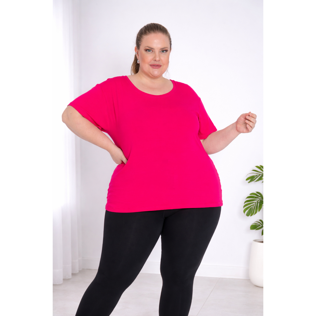 Blusa Batinha Feminina Soltinha Viscolycra Plus Size Básica Confortável Casual Dia a Dia em Oferta na Shopee