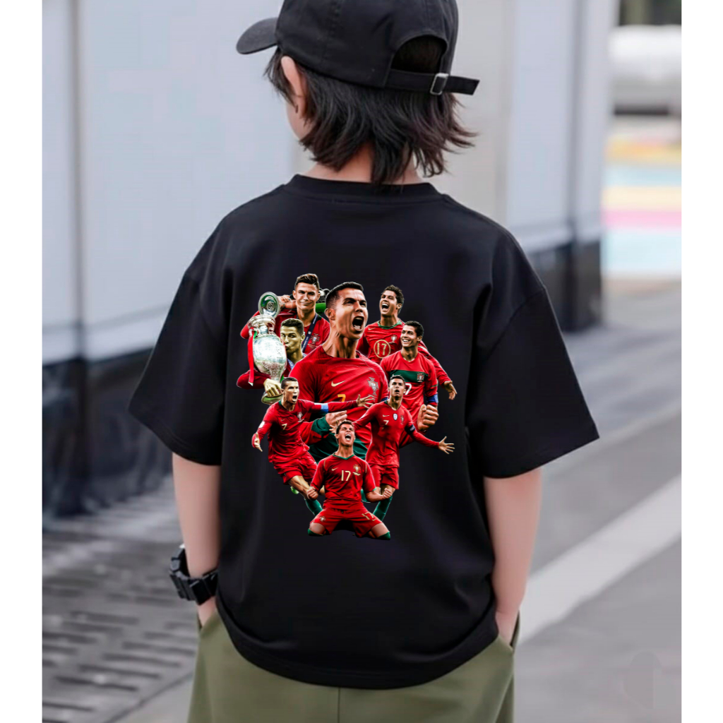 Camiseta Infantil CristianoRonaldoCR7 Futebol Estampada 100% Algodão Confortável UnissexCasual Esportiva PresentePremium