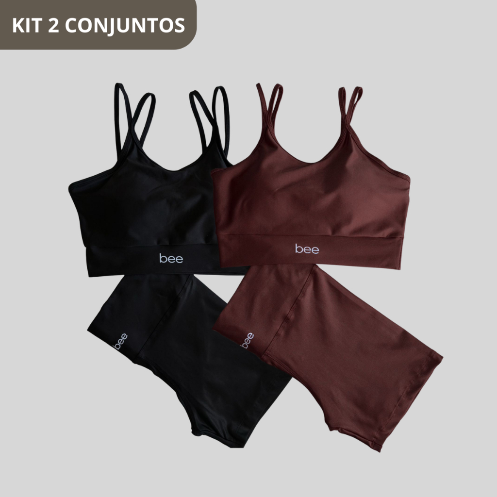 Kit 2 roupa de academia feminina Conjunto Fitness Roupa Para Academia Treinar Feminino Confortável Cós Alto Bojo