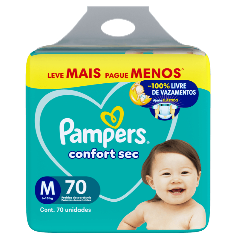 Fralda Pampers Confort Sec M 70 Unidades PROMOÇÃO