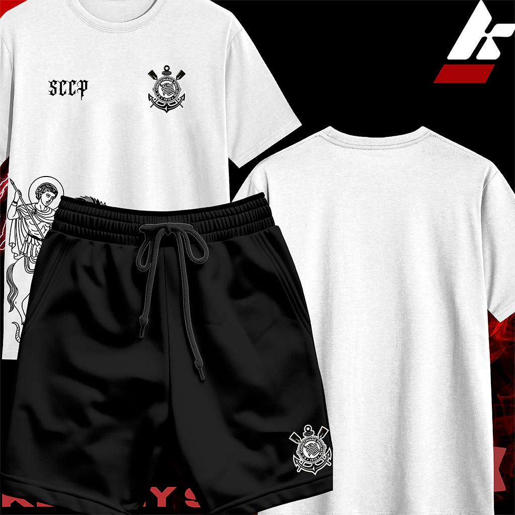 kit Esportivo Inspirado em Time Paulista Camiseta e Shorts Unissex