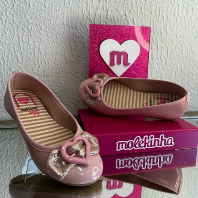 Sapatilha Infantil Molekinha Verniz com Laço de Glitter - Ref 2502.333