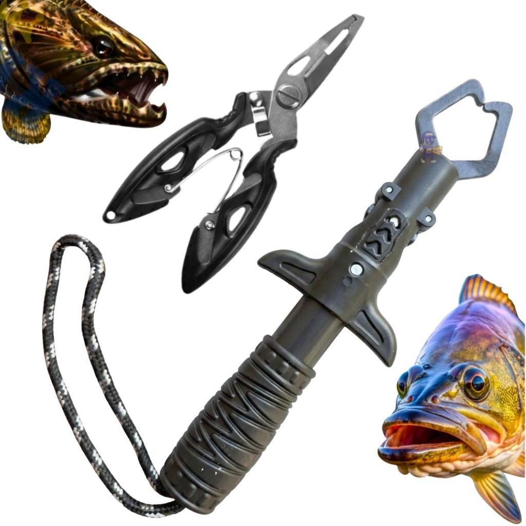 Kit Alicate De Contenção Pega Peixe + Alicate Multifuncional Preto