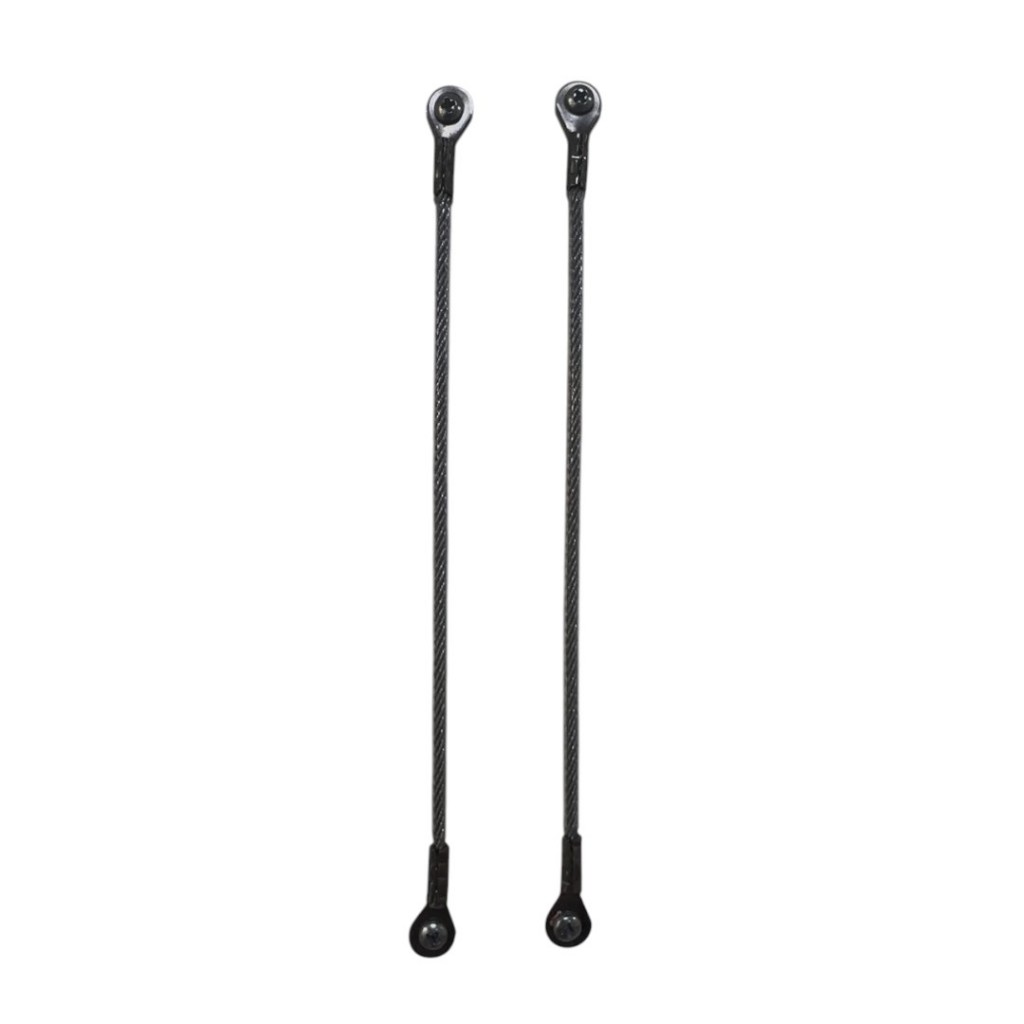 Cabo Limitador para Baú de moto revestido em aço inox 2 pçs com 16cm de comprimento com parafusos