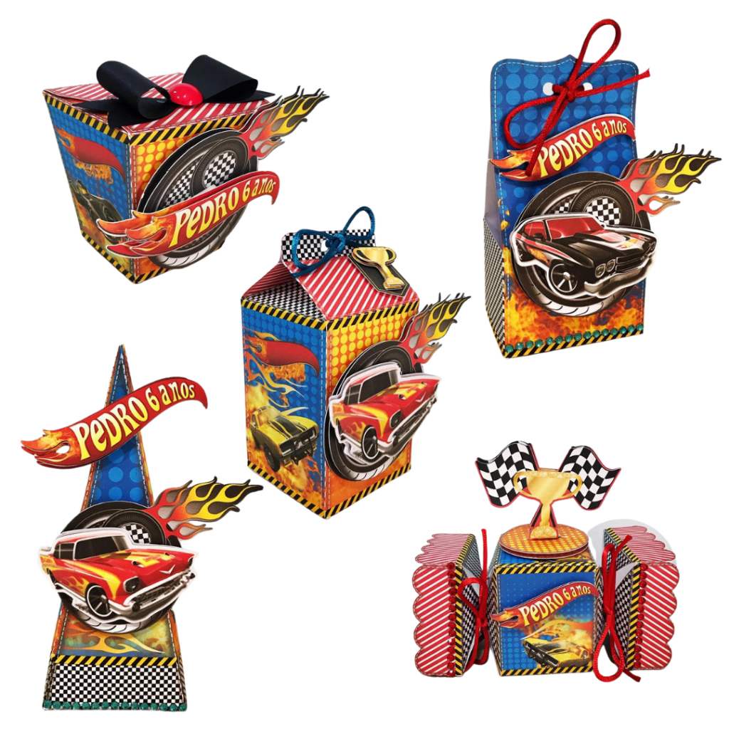 Kit Festa Aniversário Caixinhas Hotwheels personalizadas com nome em Oferta na Shopee