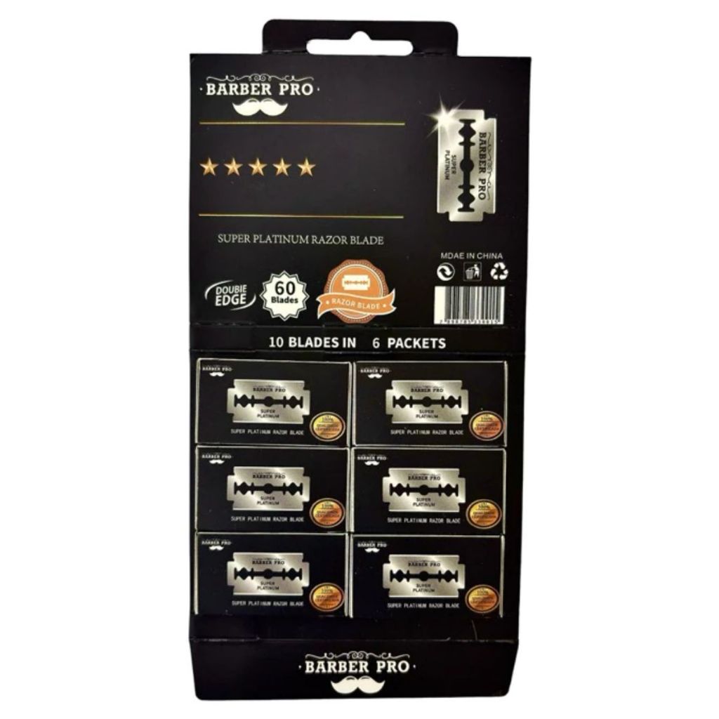 1 Cartela Lâmina De Barbear BarberPRO Platinum Com 60 und