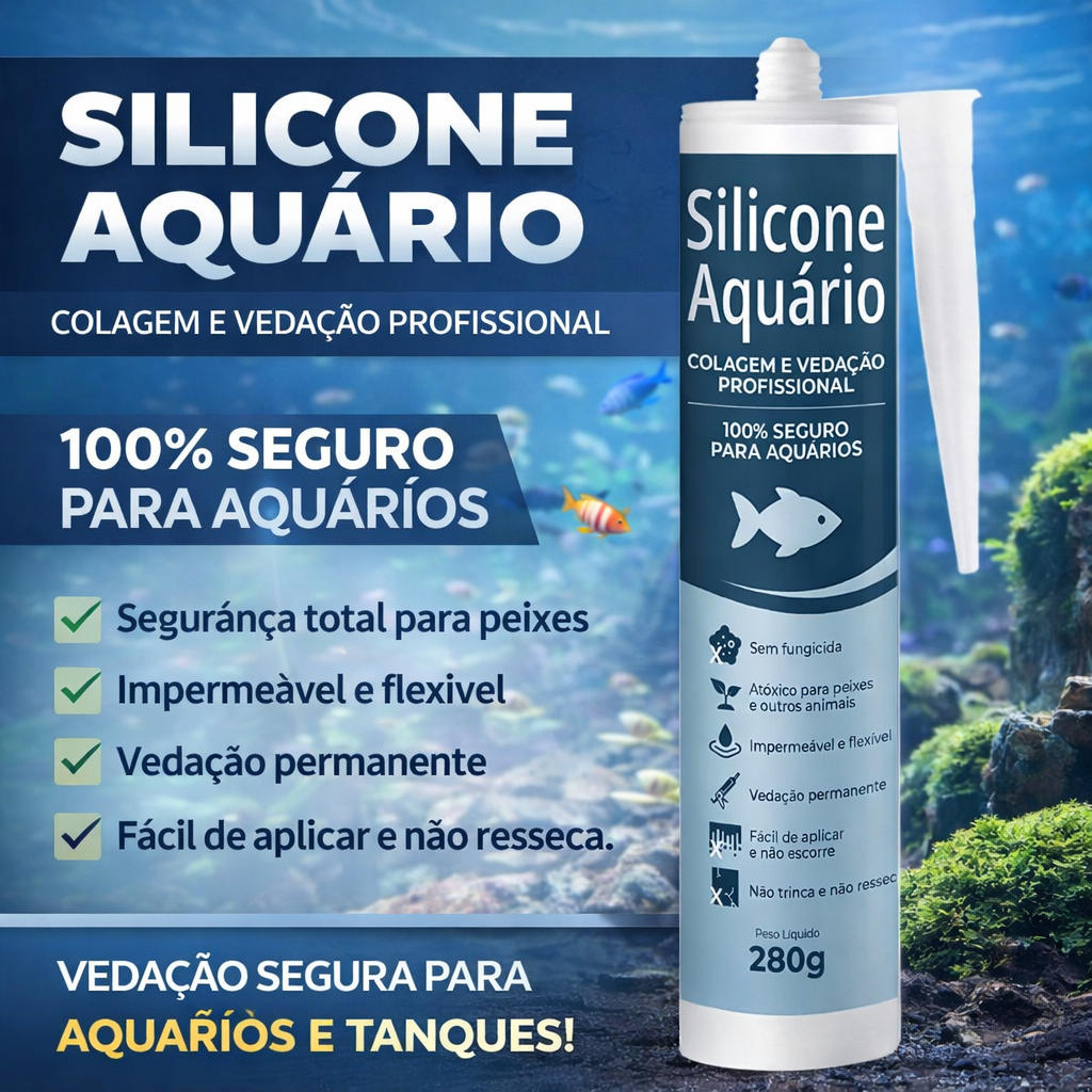 Silicone Aquário Transparente Sem Fungicida em Oferta na Shopee