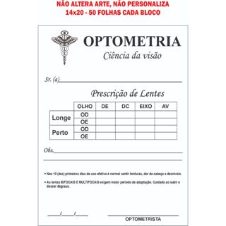 Blocos Receituário Ciência da Visão Optometria 14x20, 50 folhas cada bloco Papelaria Anotações em Oferta na Shopee