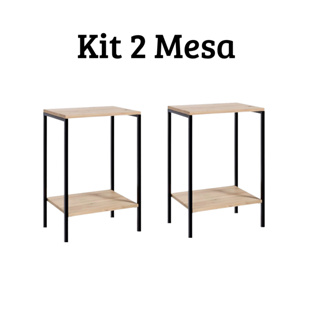 2 Mesa de Cabeceira Base de Ferro Tampo de Madeira Estilo Industrial Decoração em Oferta na Shopee