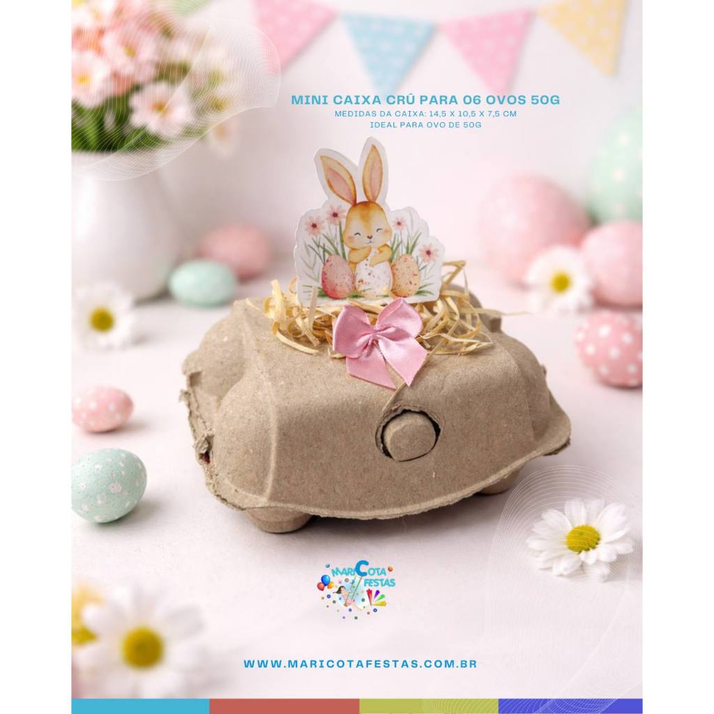 Caixa de Ovos 50 GRS  para personalizar 06 ovos- MARICOTA FESTAS em Oferta na Shopee