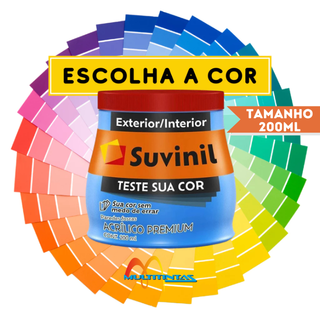 Teste Sua Cor Tintas Para Parede 200ml Fosca Suvinil Artesanato em Oferta na Shopee