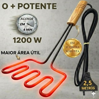 Acendedor Elétrico De Churrasqueira À Carvão C/cabo Madeira em Oferta na Shopee