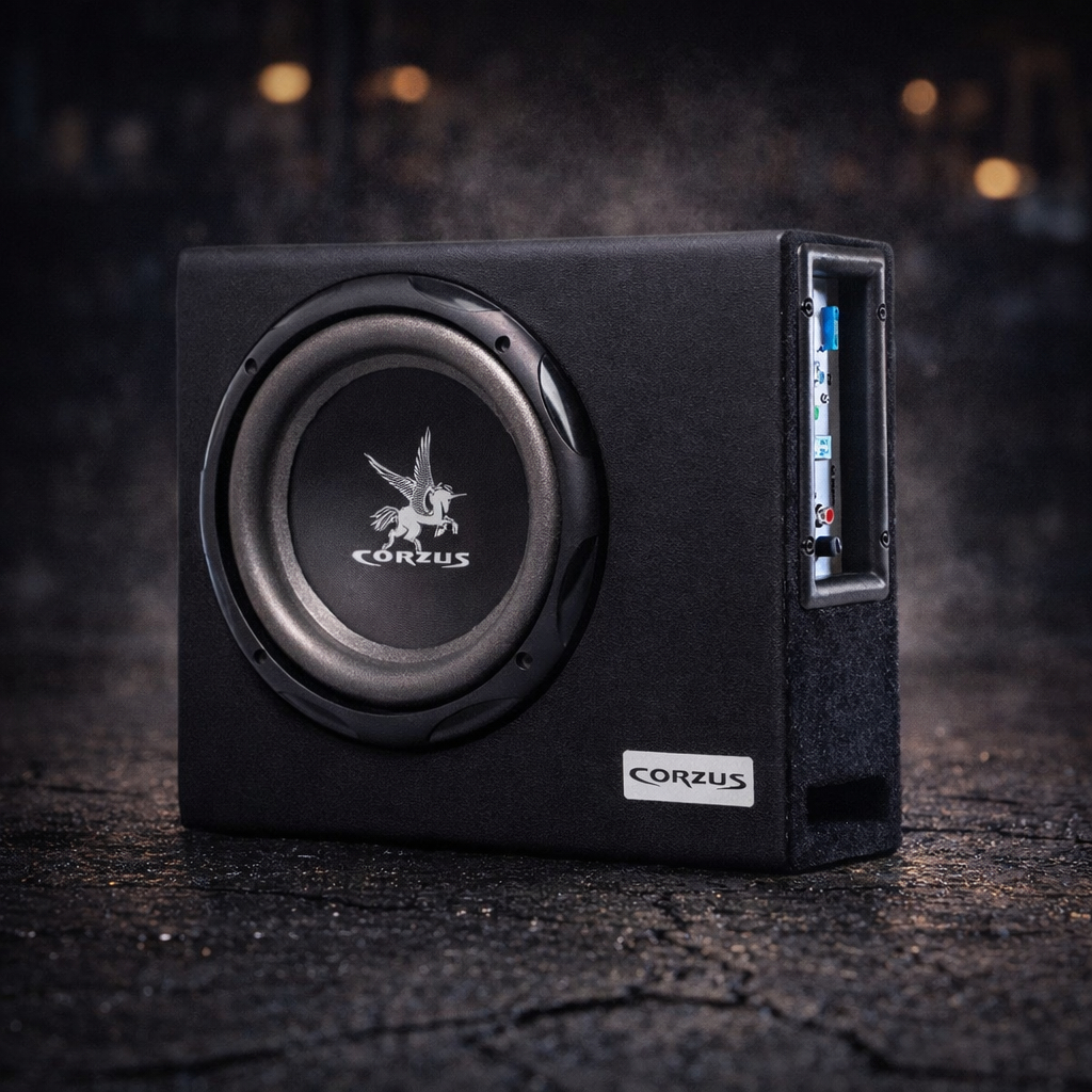 CAIXA SLIM AMPLIFICADA CXMS200 MINI SLIM SUB 8" 1 CANAL 200W