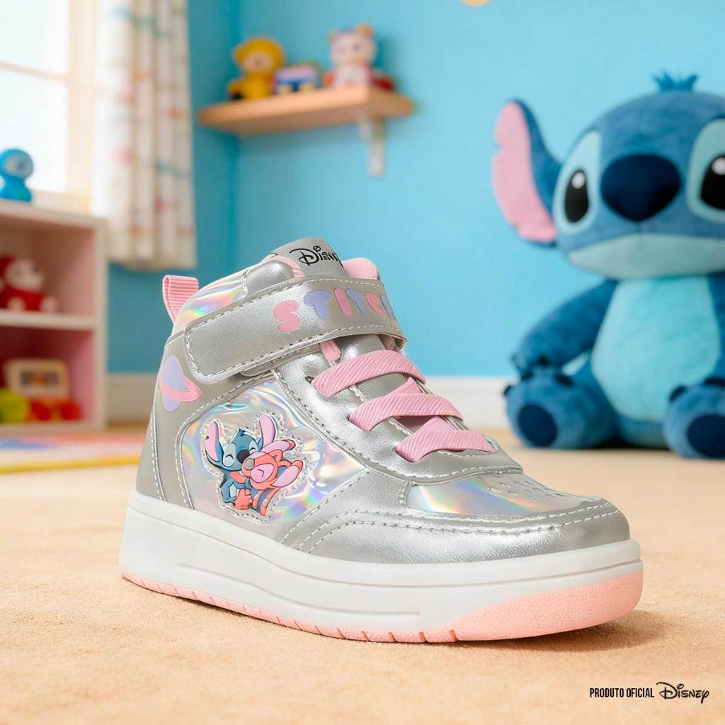 Tênis Cano Alto Stitch Infantil 22ao27 Menina Disney Original 11.152i
