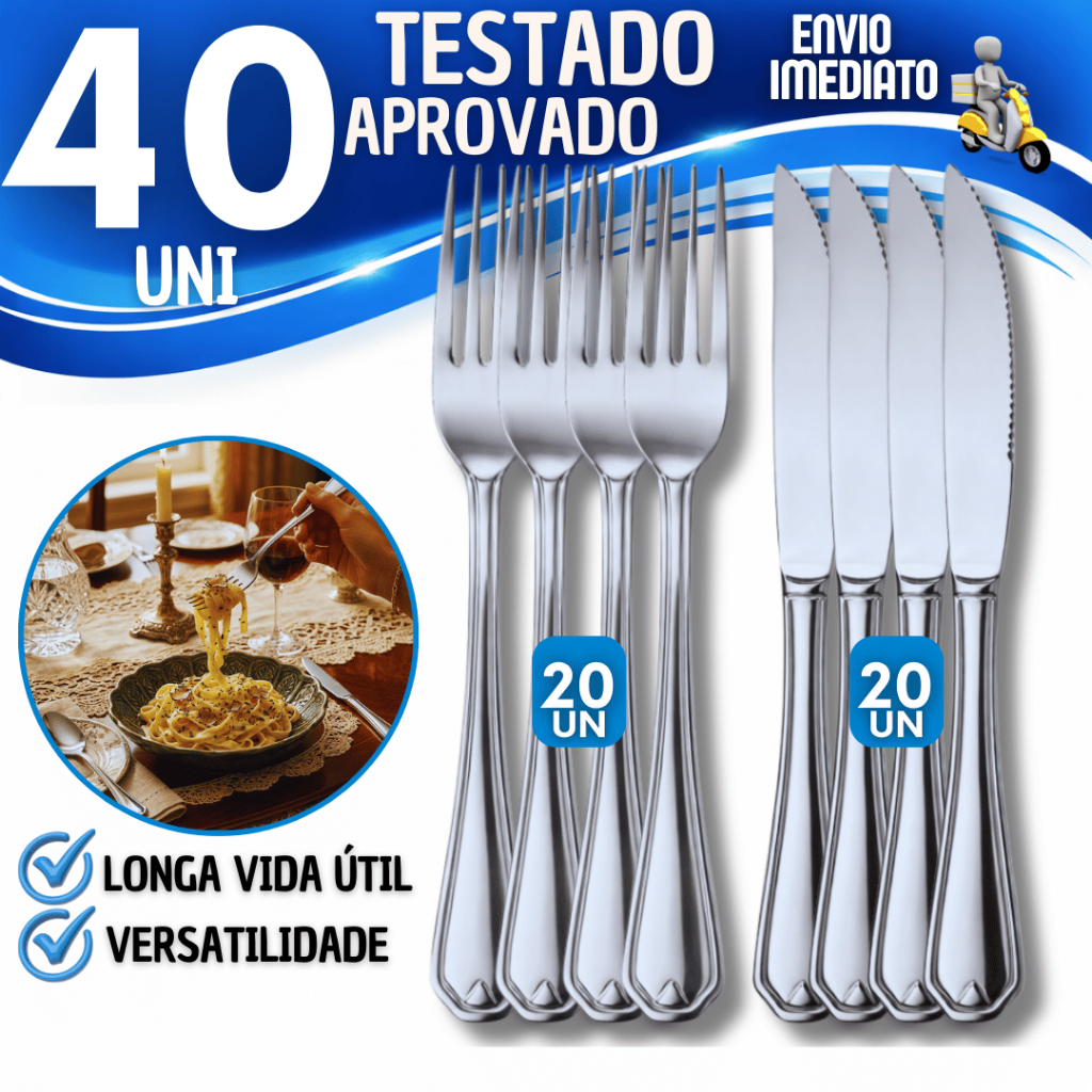Kit Garfos e Facas Aço Inox De Mesa Casa Para Cozinha Restaurantes Buffet Utensílios Talheres em Oferta na Shopee