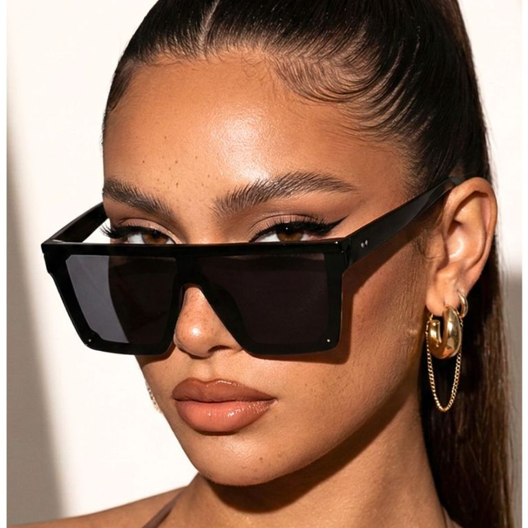 Óculos de Sol Santorini Quadrado Máscara Feminino Premium Grande Clássico Vintage uv400