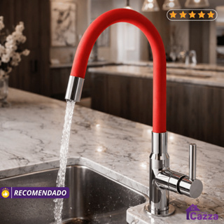 Torneira Tubo Flexível Bancada Cozinha Color Vermelho Luxo em Oferta na Shopee