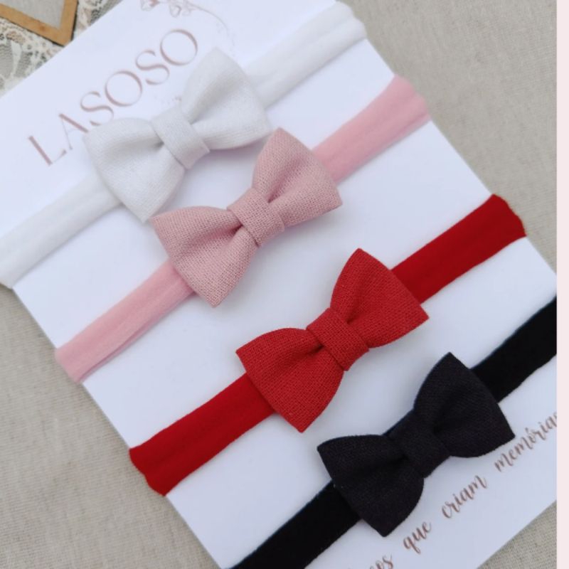 Laço RN Luxo em Linho 5cm – Gravatinha Delicada para Bebê Recém-Nascida | 45 Cores em Oferta na Shopee