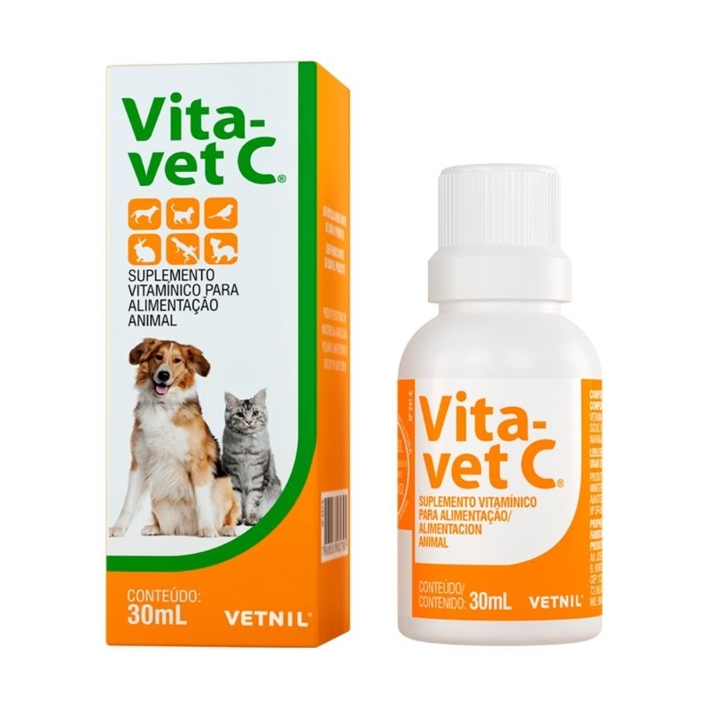 Suplemento Vitamínico Vita Vet C para cães e gatos 30ml Val jan 27