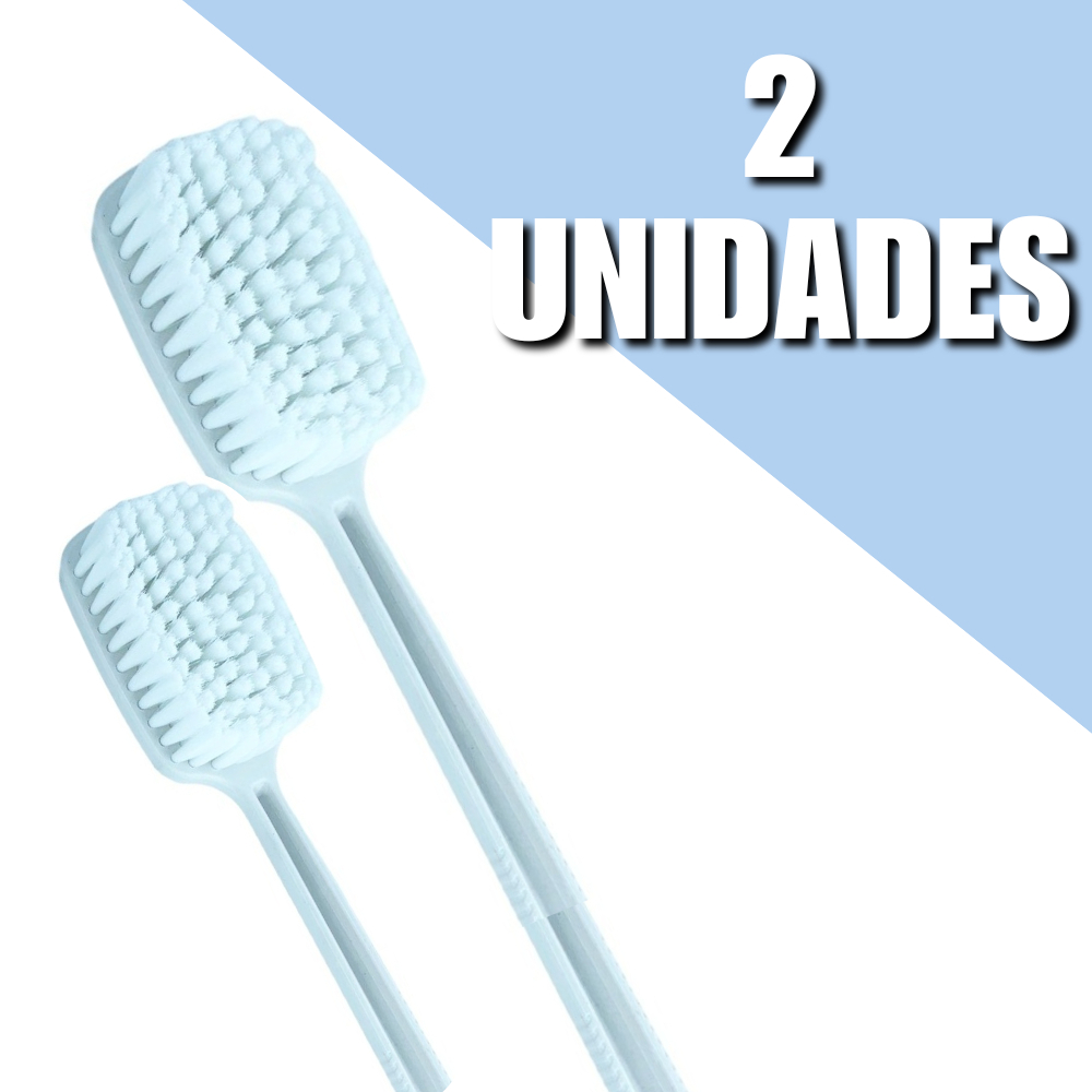 Kit 2 Escova para Banho Cabo 40cm Longo Cerdas Macias Lava Costas