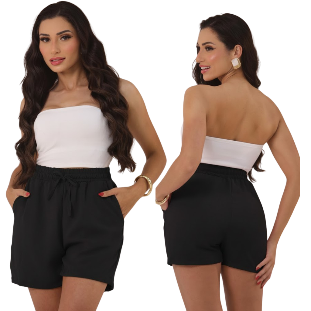 Short Feminino Alfaiataria Premium Social Bermuda em Tendéncia Elegante Confortável e Versátil leve