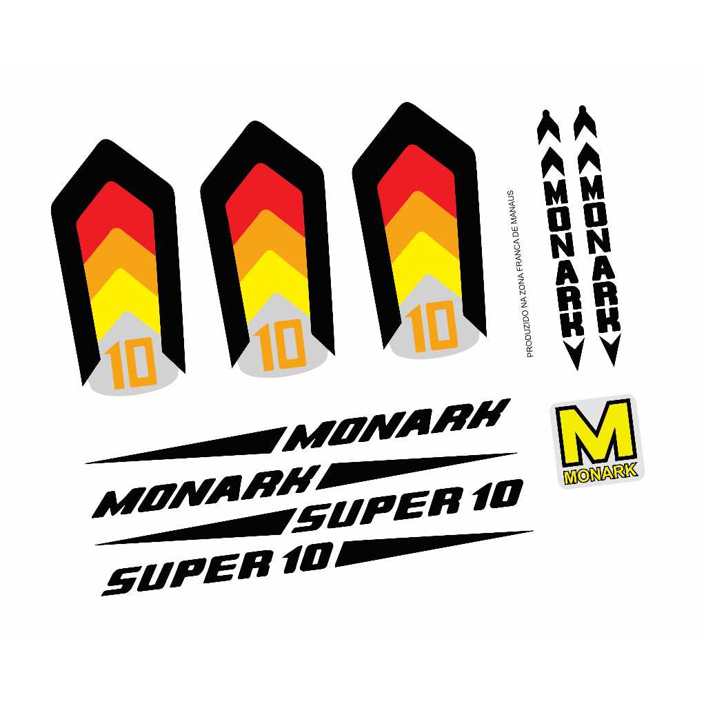 Adesivos Bicicleta Monark Super 10 1981