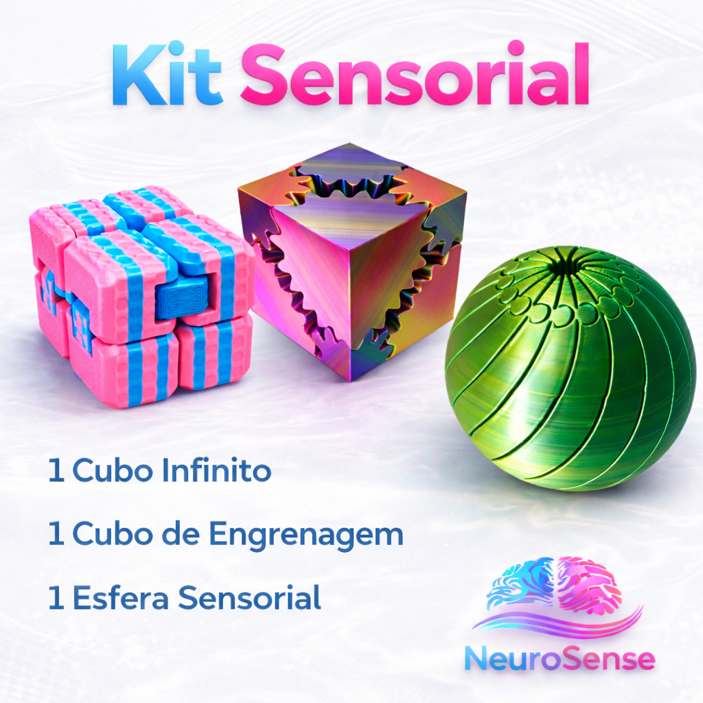 Kit Sensorial 3 em 1 Anti Estresse – Cubo Infinito, Cubo Engrenagem e Esfera Sensorial | Fidget em Oferta na Shopee