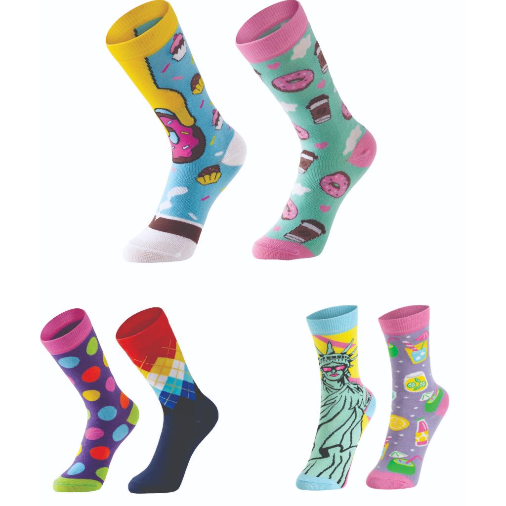 Meia feminina divertida  34 ao 39 - kit com 2 pares em Oferta na Shopee