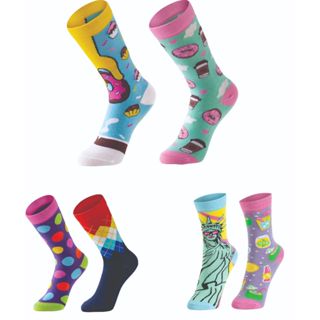 Meia feminina divertida  34 ao 39 - kit com 2 pares em Oferta na Shopee