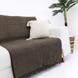 Manta Para Sofá 2,10 x 1,20 com Franjas - Macia e Elegante em Oferta na Shopee