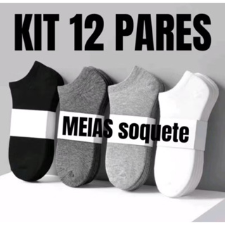 Kits de Meias Soquete Unissex Premium Masculina e Feminina em Oferta na Shopee