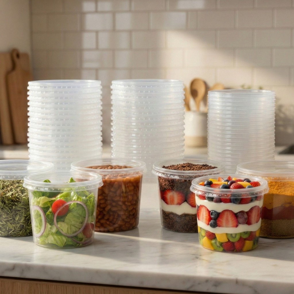 Kit Potes para Bolo Redondo 250ml Potinho Atacado 50un Freezer e Microondas Descartavel com Tampa em Oferta na Shopee