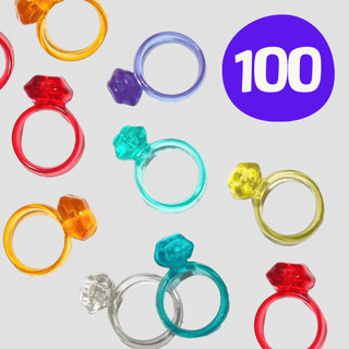 Kit Mini Anéis de Plástico Infantil Coloridos para Lembrancinhas e Prendas Atacado 25 50 75 100 Unidades