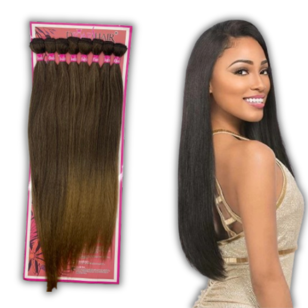 Cabelo  Natural Yaki Bio Fibra Liso 75cm - DsoarHair Pode Usar com Tic-Tac