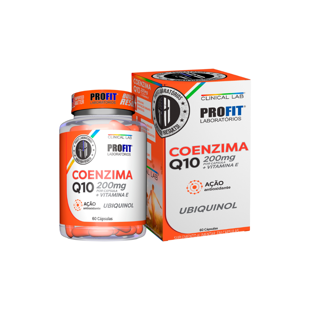 Coenzima Q10 200mg Profit Ubiquinol + Vitamina E 60 Cápsulas Antioxidante Energia Celular