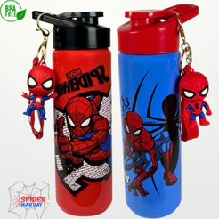 Garrafinha Squeeze Infantil Homem Aranha 700ml com Chaveiro Escolar
