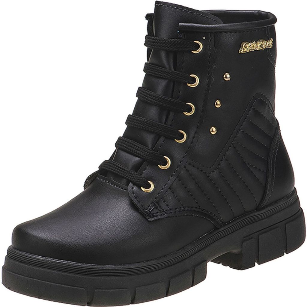 Bota Coturno Menina Tratorada Blogueira Confortável Stilo Rosê-2550 em Oferta na Shopee