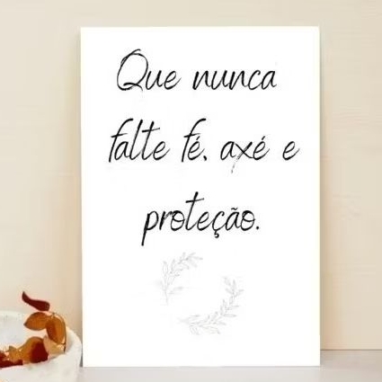 Imagem Quadro Decorativo Umbanda Axé e Proteção Espiritual | Frase Religiosa Orixás