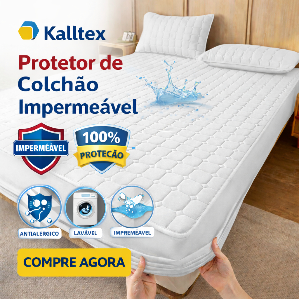 Protetor Impermeável Capa Colchão Matelada Cama Quarto Solteiro, Casal, Queen, King com Elástico